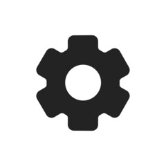 Gear icon. Setting icon. Wheelgear symbol. Web cogwheel simple illustration in vector flat