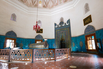 The Green Tomb (Turkish: Yeşil Türbe) interior, a mausoleum of the fifth Ottoman Sultan, Mehmed...