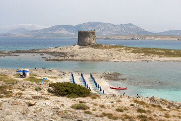 Landscape at La Pelosa beach, Sardegna, Italy