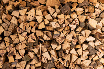 woodpile triangular close-up