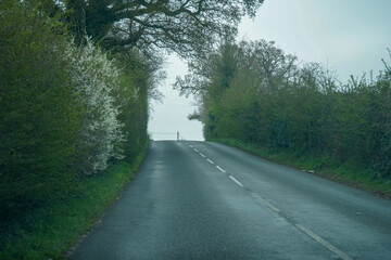 Winding two lane country road in the UK