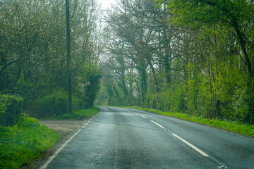 Obraz premium Winding two lane country road in the UK