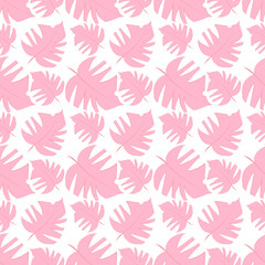 Monstera leaf in pink