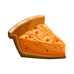 Pumpkin pies isolated on white background, vector illustration, print for Thanksgiving day