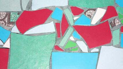 Fototapeta premium Colorful ceramic mosaic floor or wall. Contemporary interior or outdoors design.