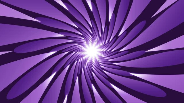 Purple Abstract Floral Spiral Vortex Tunnel Background Looped Animation