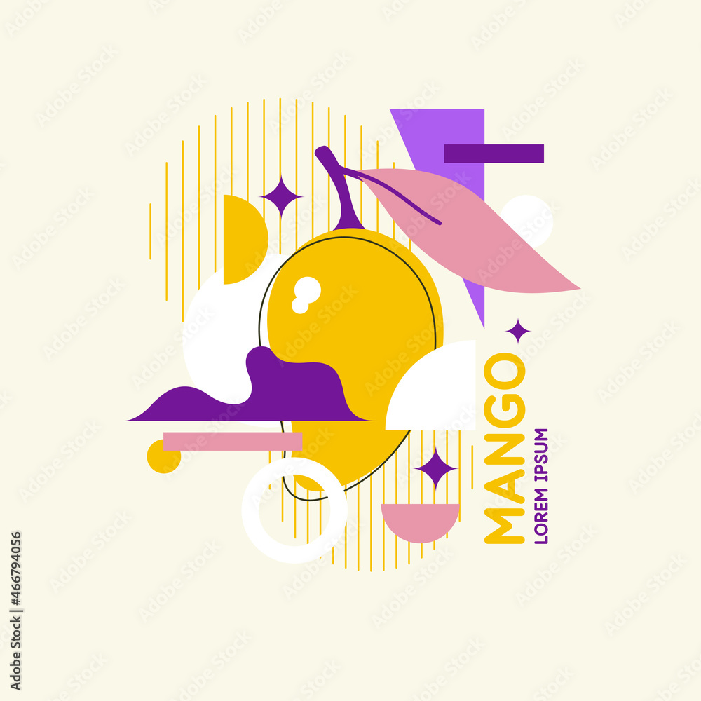 Poster vector graphics in a minimalistic fashionable style with geometric elements.. illustration of a mang