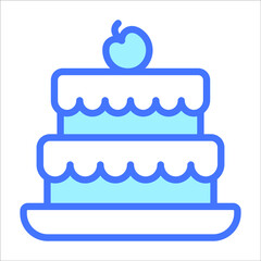 cake vector outline icon. Modern thin line symbols. Collection of traditional elements.