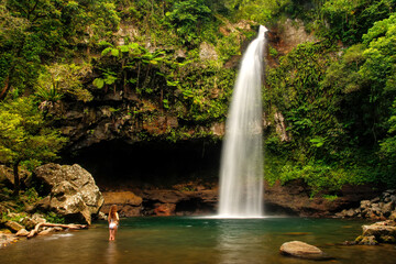 Lower Tavoro Waterfalls in Bouma National Heritage Park, Taveuni Island, Fiji