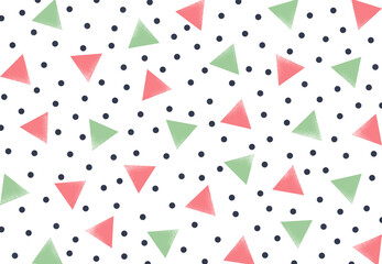 Texture in triangular style with circles. Vector wallpaper or fabric print.