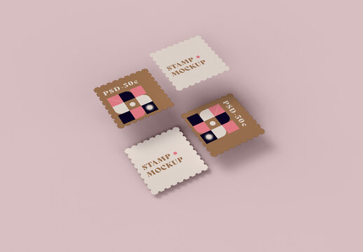 Set of Stamps Mockup