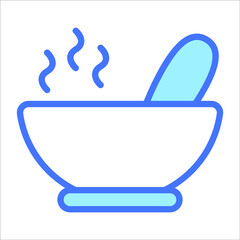 Obraz premium soup bowl vector outline icon. Modern colored outline symbols. Collection of traditional elements.