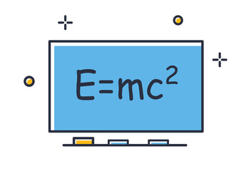 Blackboard icon. School board isolated on white background. Design elements color. Can be used for mobile concepts and web applications, social networks. Flat style vector illustration.