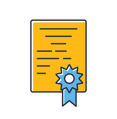 Charter icon. Certificate isolated on white background. Design elements color. Can be used for mobile concepts and web applications, social networks. Flat style vector illustration.