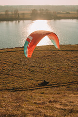 paraglider on the lake