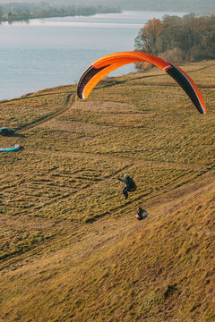 paraglider on the beach