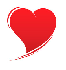 beautiful stylized asymmetrical valentines love heart