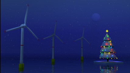 Navidad energía eólica marina