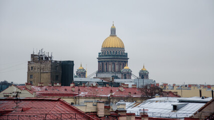 View of St. Isaac's Cathedral from the roofs