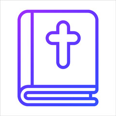 Obraz premium Christianity vector outline icon. Modern colored outline symbols. Collection of traditional elements.