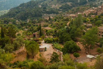 Fototapeta premium view of the city of Valldemossa from the road