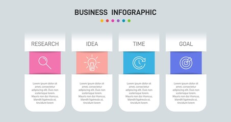 Infographic design with icons and 4 options or steps. Thin line vector. Infographics business concept. Can be used for info graphics, flow charts, presentations, web sites, banners, printed materials.