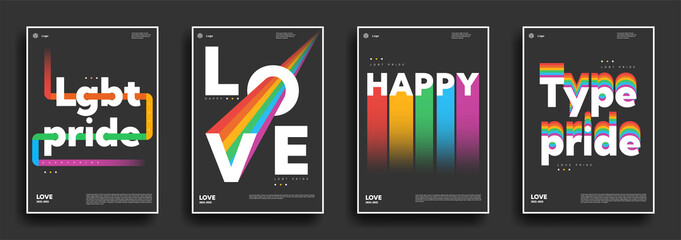 Happy LGBT pride colorful backgrounds with gradient lines for flyer, poster, brochure, typography or other printing products. - obrazy, fototapety, plakaty