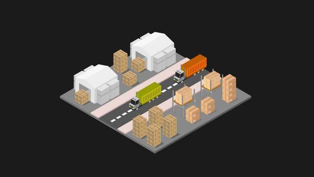 Isometric warehouse