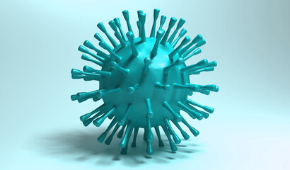 Covid-19 or corona virus. magnifier that examines the corona virus in the lungs of patients. Stop Coranavirus concept background. 3d rendering.