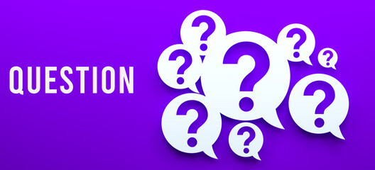 Question marks colored concept