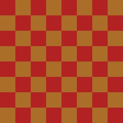 Checkerboard 8 by 8. Brown and Fire brick colors of checkerboard. Chessboard, checkerboard texture. Squares pattern. Background.