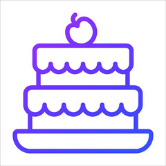cake vector outline icon. Modern thin line symbols. Collection of traditional elements.
