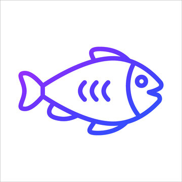 fish vector outline icon. Modern thin line symbols. Collection of traditional elements.