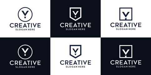 Letter Y logo icon design | alphabet letter | Stylish typographic template elements | corporate identity