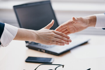 colleagues Business deal teamwork communication finance professionals