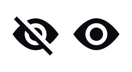 eye icon, blind symbol, See and unsee icons, Hide icon, incognito mood icon, Hidden from view, avoid eye