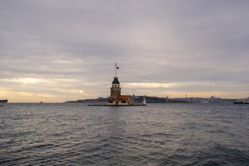Fototapeta premium Maidens tower as known Kiz Kulesi in Turkish language in Istanbul