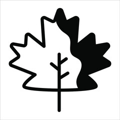leaf vector black filled outline icon. Modern thin line symbols. Collection of traditional elements.