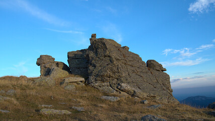 Natural Sphinx and Easter Island stone formations
