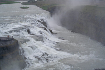 Landscape of Gulfoss waterfall along Golden Circle Iceland
