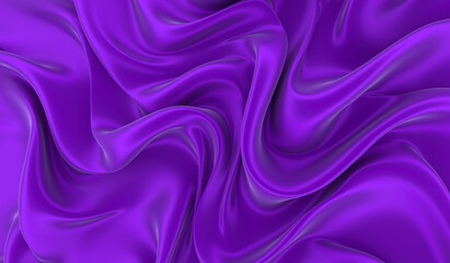 Violet silk background. Waves of red silk full screen. Abstract elegant background for your project.