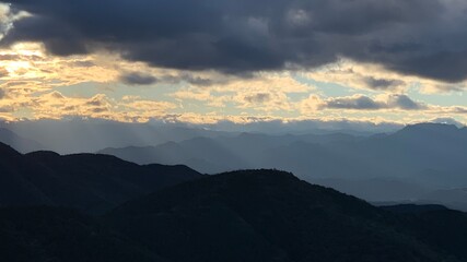 sunset in the mountains