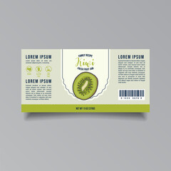 Kiwi jam label template. Abstract modern vector packaging design layout. Isolated