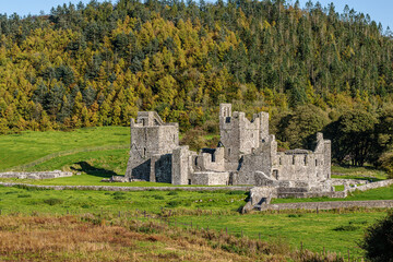 panoramic view of the Benedictine Abbey in Fore village ,Ireland.