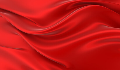 Red silk background. Waves of red silk full screen. Abstract elegant background for your project.