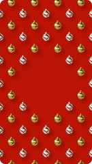 Christmas Social Media Story Copy Space Template With Bubbles 3D Rendering Illustration