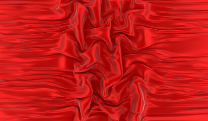 Red silk background. Waves of red silk full screen. Abstract elegant background for your project.