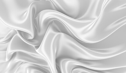 White silk background. Waves of red silk full screen. Abstract elegant background for your project.