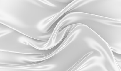 White silk background. Waves of red silk full screen. Abstract elegant background for your project.