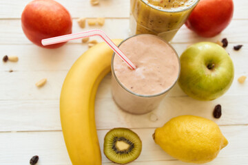 fresh fruit smoothie kefir cocktails yogurt breakfast